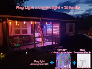 COSMETICSTEALS American Flag LED Net Lights – 420 Super Bright Waterproof Patriotic Yard & Garden Decor with Free Gift, Ideal for Valentine’s Day, Everyday Romantic & Holiday Ambiance Outdoor Decoration