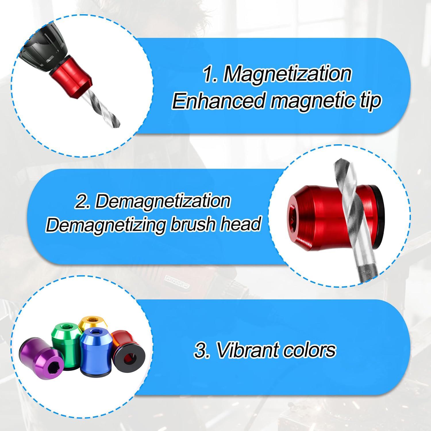 Strong Magnetic Screw Ring: 1/4 Inch/ 6.35 mm Universal Magnetic Screw Holder - Removable Magnetic Screwdriver Drill Bit Holder for Hex Screwdriver and Power Bits