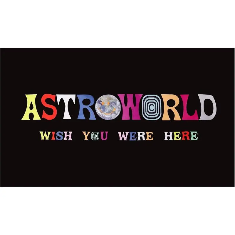 Tapestry  Eyesoul Astroworld  Black Banner with Brass Grommets for College Dorm Room Decor, Tailgates, Parties & Gifts - Light colorful Wish