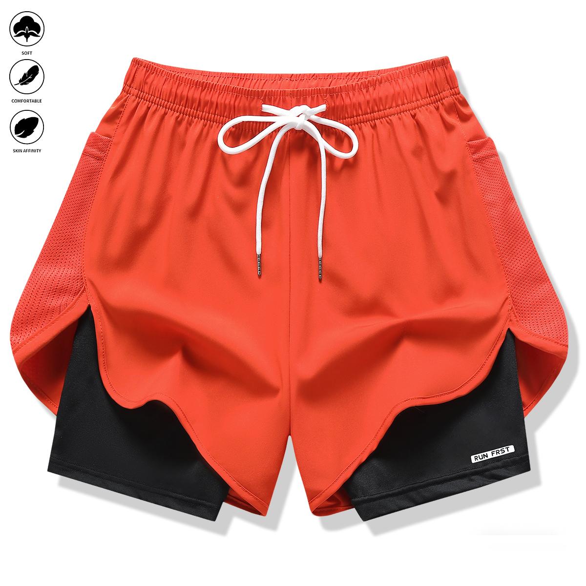 Pack of 5 women’s casual athletic shorts, solid color, faux two-piece design with built-in liner, elastic drawstring waistband, suitable for outdoor fitness, running, sports, and casual wear; women’s shorts Pack of 5 women’s casual athletic shorts, solid color, faux two-piece design with built-in liner, elastic drawstring waistband, suitable for outdoor fitness, running, sports, and casual wear; women’s shorts