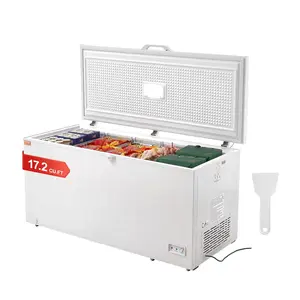 VEVOR Chest Freezer,  , 17.2 Cu.ft / 488 L Large Deep Freezer & 4 Removable Baskets, Freestanding Top Open Door Commercial Chest Freezers with Locking Lid, 7-Level Adjustable Temp, LED Lighting, 6 Wheels