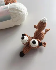 Funny Squirrel Crochet Crochet Funny Animal Keychain Crochet - Mini Squirrel Bag Charm Amigurumi - Cute Crochet