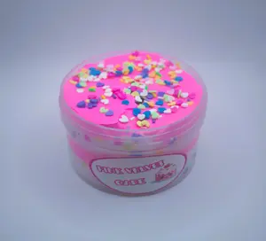 Pink Velvet Cake Slime ~ Scented Sugar Cookie Cake ~ Clay Layered Cloud Slime ~ Cloud Dough ~ Good Vibes Slime