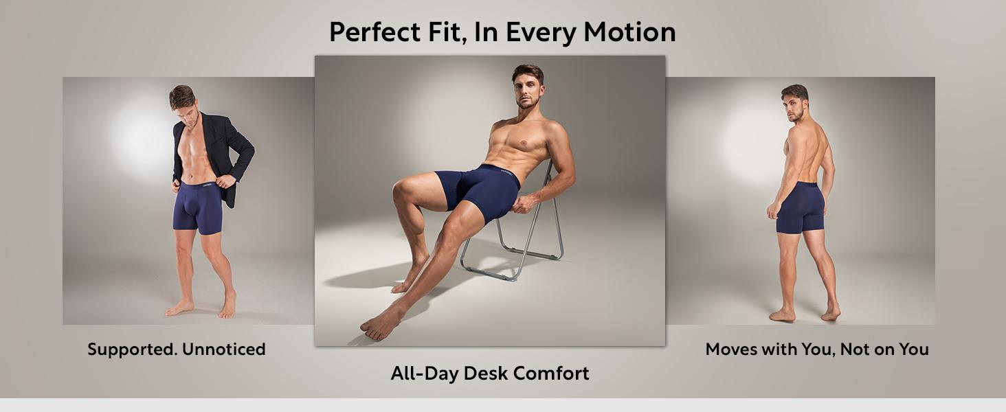 DAVID ARCHY Waistfree Seamless Waistband Mens Underwear 4 Pack Silky Soft Second Skin Modal Boxer Briefs  Underwear for Men Gifts Micro Modal Fabric with Vertical Fly and 3D Pouch Design