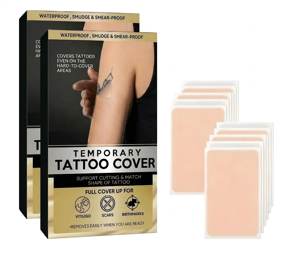 Tattoo Cover Up Patch– Waterproof, Smudge & Smear Proof – Covers Tattoos, Scars, Birthmarks & Vitiligo – Hard-to-Cover Areas – Easy Removal – Life-Changing Confidence