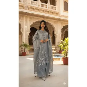 Grey Sequins Work Suit