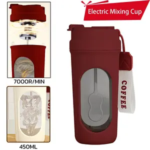 Portable Electric Protein Shaker Bottle USB Rechargeable Shaker Bottle Multipurpose 450ml Mixer Cups for Fitness Workout