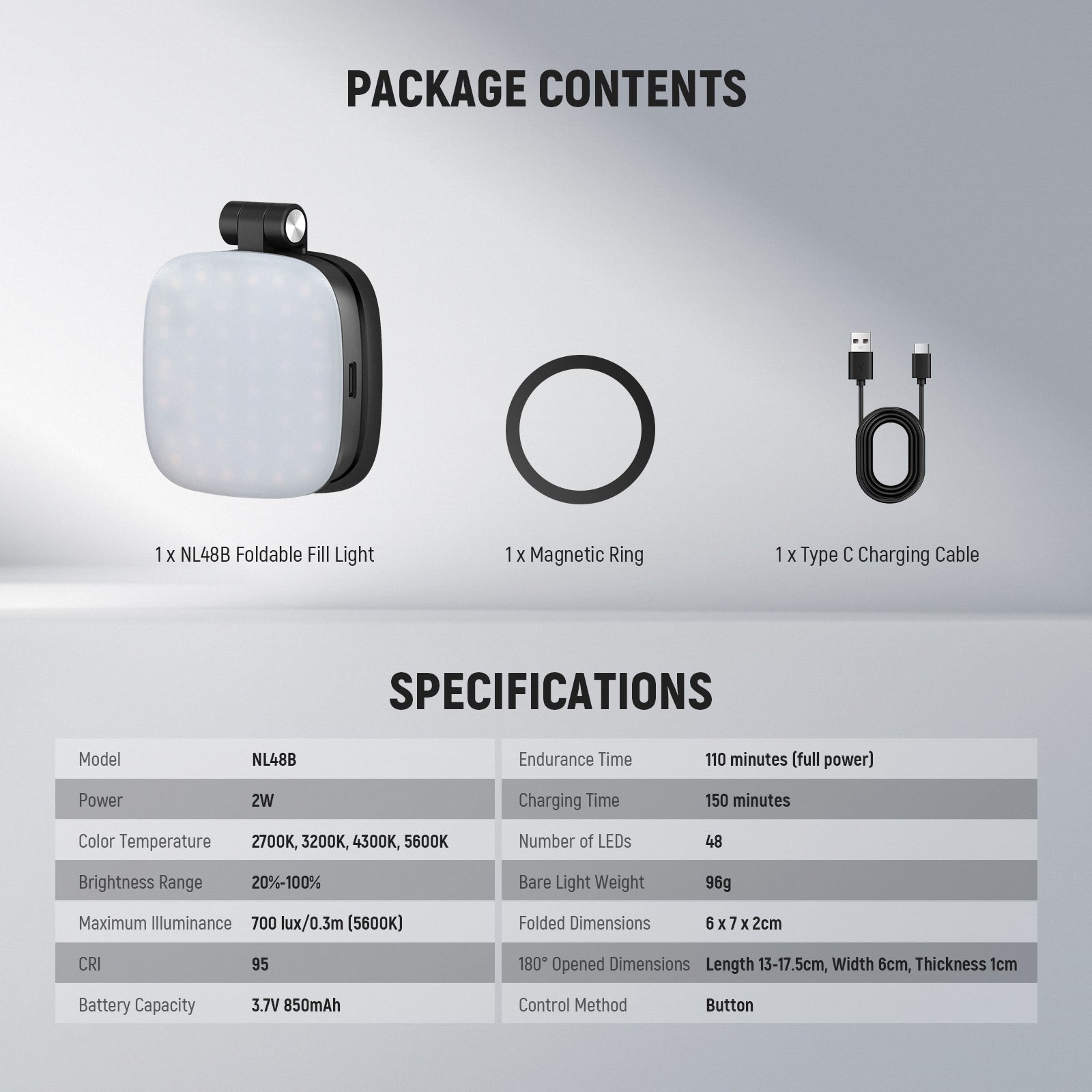 NEEWER BASICS NL48B Magnetic Selfie Light for MagSafe iPhone – Foldable LED Ring Light with Mirror & Stand, Portable Rechargeable Indoor/Outdoor Lighting for Makeup Selfie Photography & Video Recording NEEWER BASICS NL48B Magnetic Selfie Light for MagSafe iPhone – Foldable LED Ring Light with Mirror & Stand, Portable Rechargeable Indoor/Outdoor Lighting for Makeup Selfie Photography & Video Recording