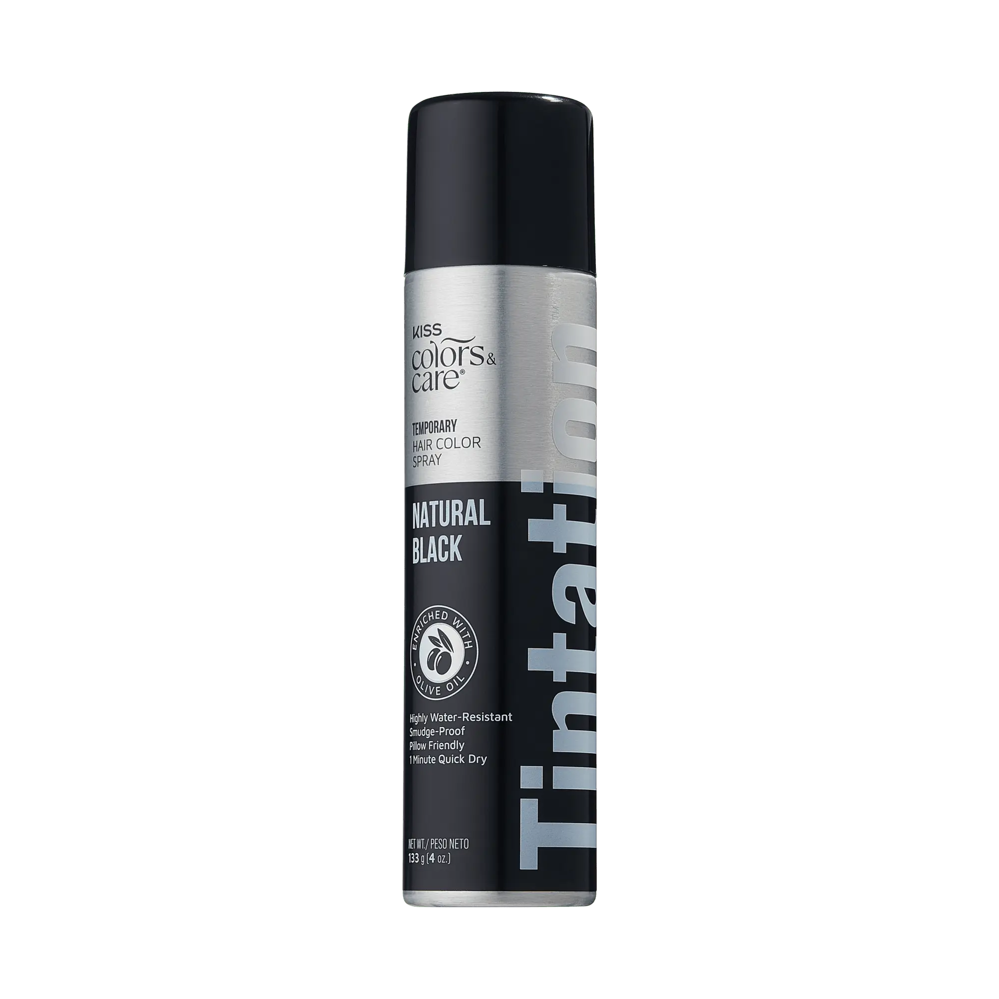 Kiss Colors & Care Tintation Spray - Natural Black | Temporary Hair Color Spray, Semi Permanent Hair Color, Hair Dye, Hair Color