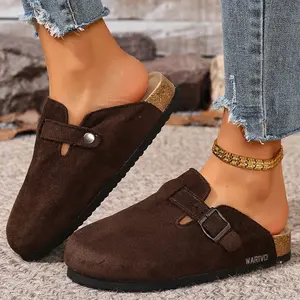 Women's Comfortable Suede Clogs Slippers Breathable Backless Mules Indoor Outdoor Potato Shoes Springfresh
