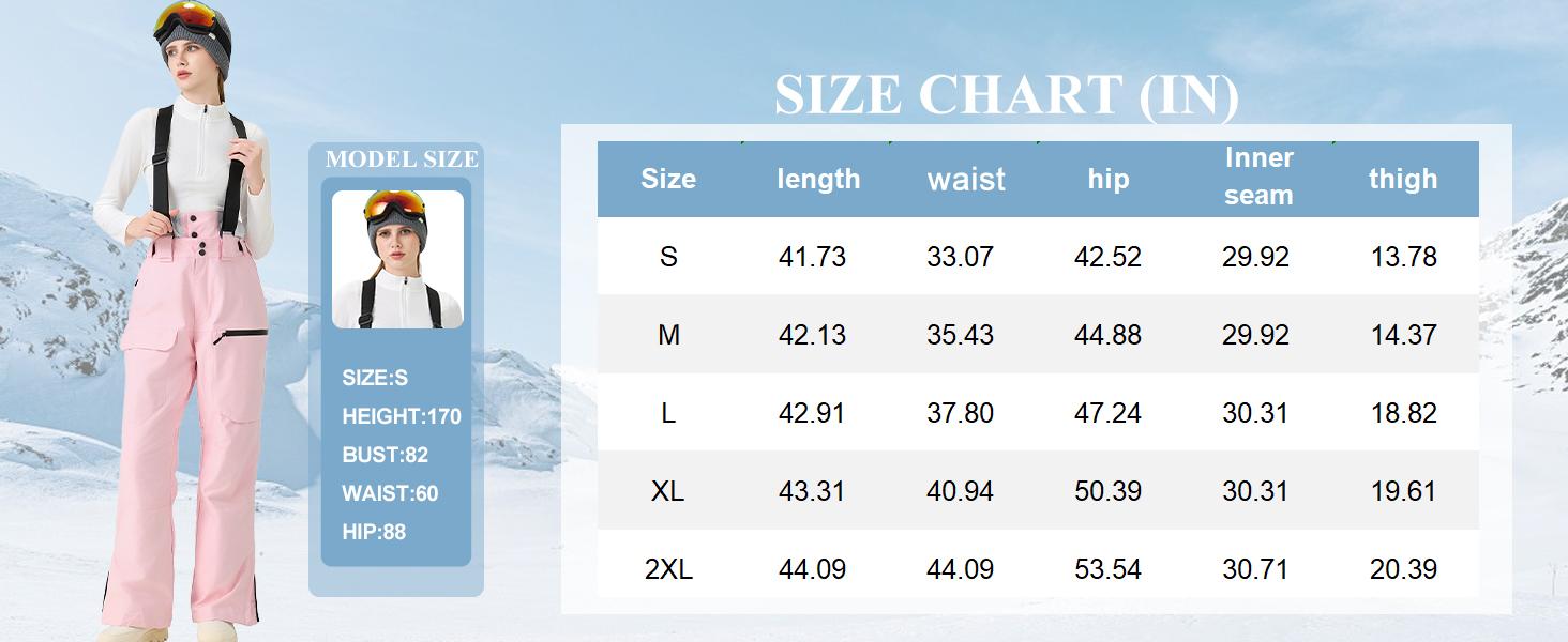 YEEFINE Women Baggy Ski Pants Men Snow Bibs Snowboard Overall Insulated Windproof Waterproof for Winter Outdoor Sports
