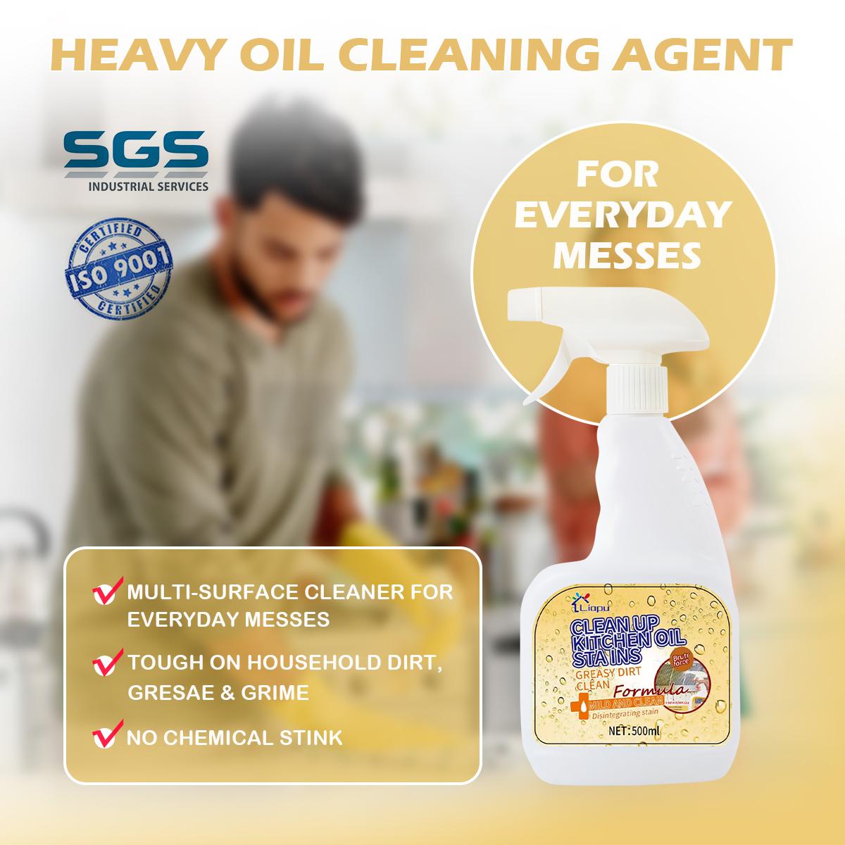 liapu Multipurpose Grease Remover, 16.9oz Kitchen Degreaser Spray for Stove Tops Range Hoods, Safe for Daily Use