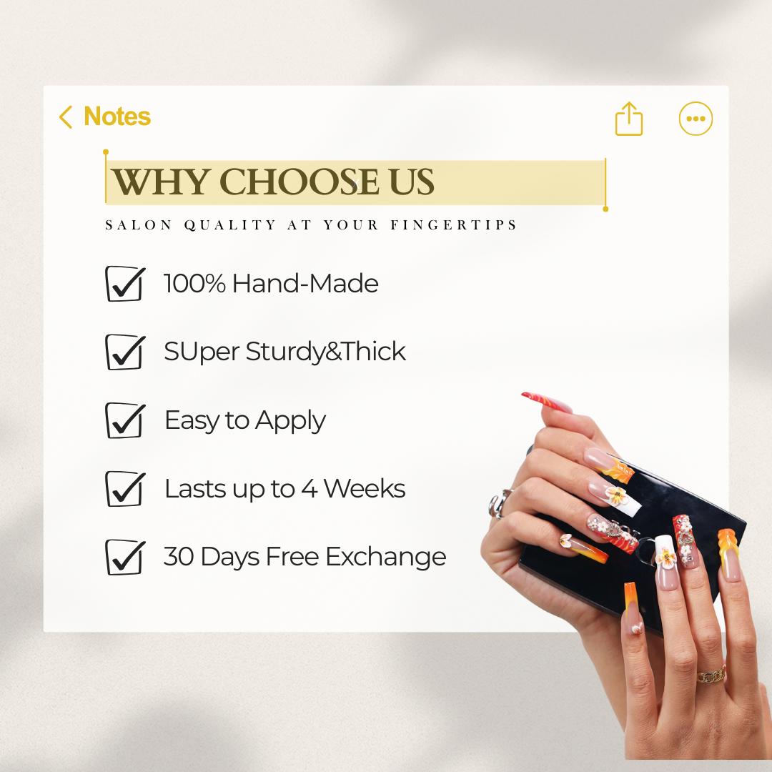 NailVesta SQUARE COLLECTION – 100% Handcrafted 3D Press-On Nails | Reusable, Long-Lasting, Salon-Quality