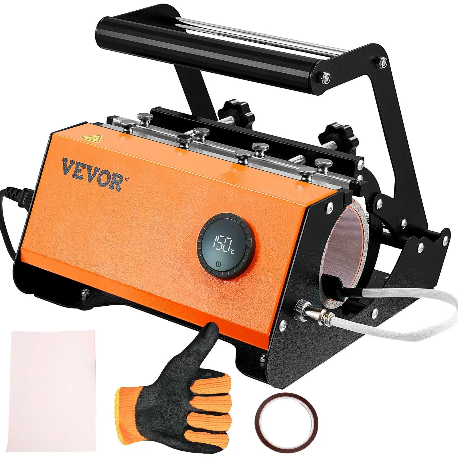 【Backtoschool】VEVOR Tumbler Heat Press, 30oz Mug Heat Press Machine Sublimation Transfer 11-15oz 16-25oz 30oz Straight Skinny Tumblers, Cup Heat Press with Heat-Resist Gloves & Tape, DIY Ceramic Mugs Cups Glasses