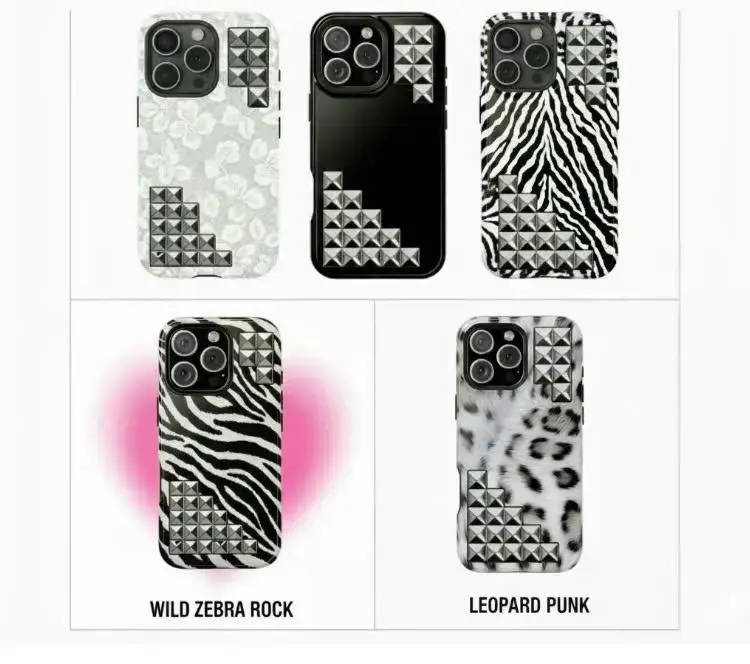 Studded Snow Leopard Tough iPhone Case, Tough Case For Her, Winter Phone Case, Phone Accessories For Men and Women