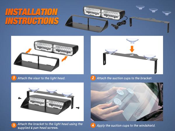 Nilight Strobe Lights, Windshield Safety Flash Lights with Suction Cups, Super Bright LED Strobe Lights Nilight Strobe Lights, Windshield Safety Flash Lights with Suction Cups, Super Bright LED Strobe Lights