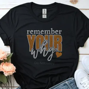 Remember Your Why Orange Rhinestone Transfer
