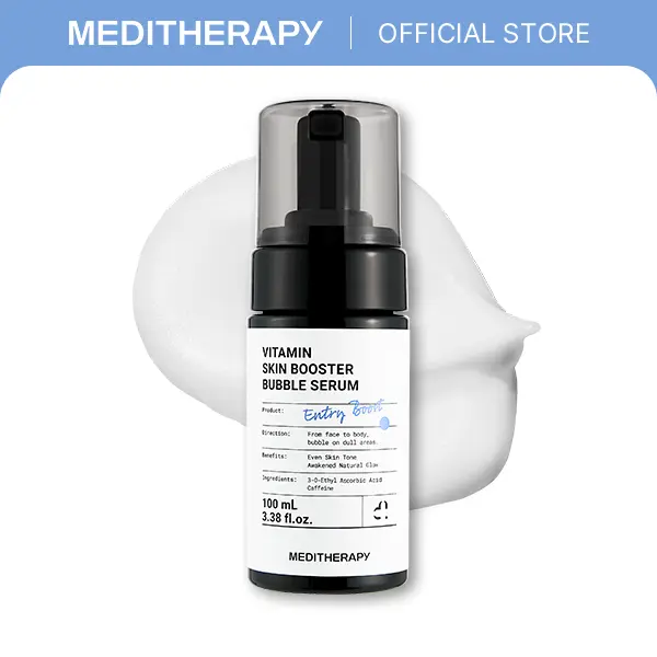 Vitamin Skin Booster Bubble Serum | XXL sized, Micro-Bubble for Radiant Skin, Gentle Vitamin C Glow, Brightening & Skin Vitalizing Care (100ml) | MEDITHERAPY Official