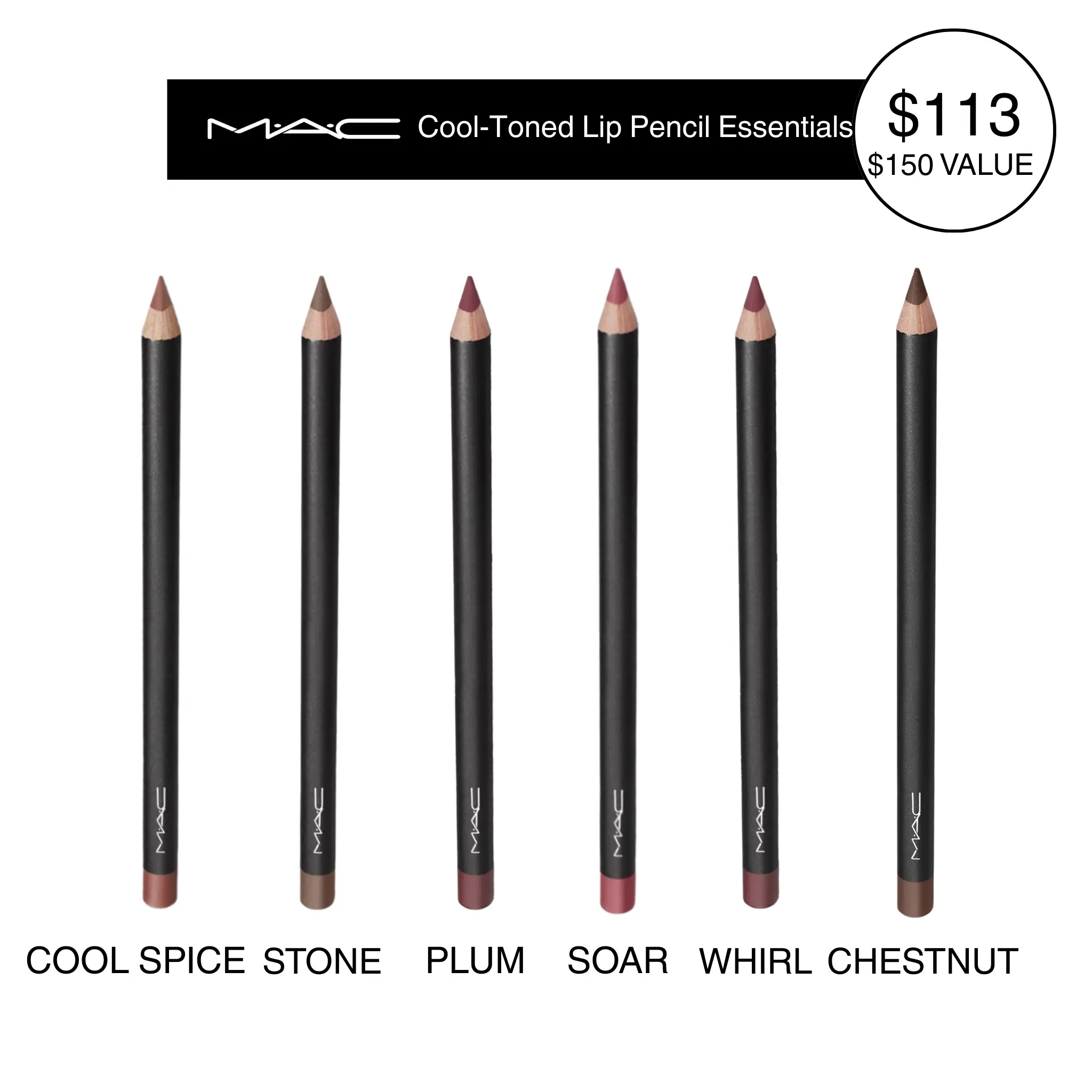 MAC Cool-Toned Lip Pencil Collection – 6 Bestselling Shades
