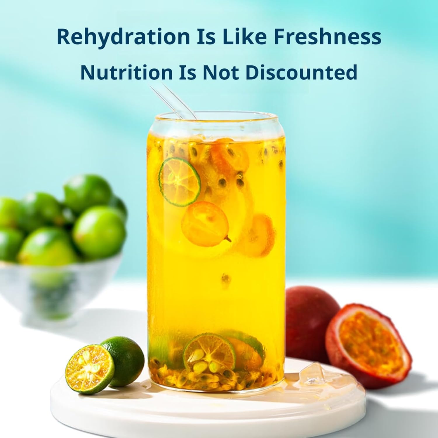 Natural Cold Brew Tea -Kumquat Lemon Passion Fruit Tea -Green Tangerine Fruit Tea Bags 200g(7.05 oz.)-Perfect for Office & OutdoorEnjoyment Passion Fruit Kumquat Tea Mix Beverage Cooler Loaded Tea