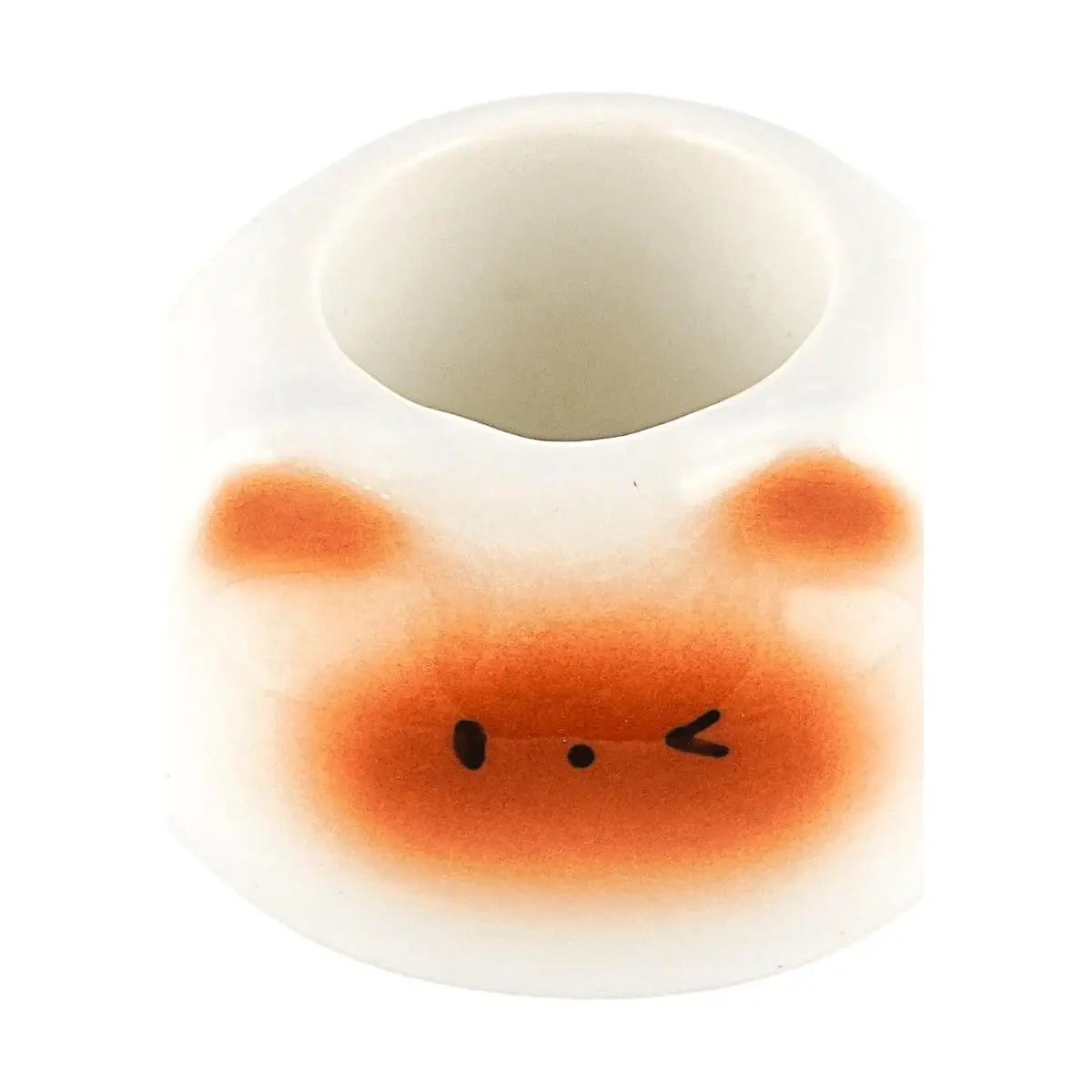 GLAZE STORY Minimalist Ceramic Toothbrush Holder, Single Hole, White Bathroom Organizer, Compact 5x8cm