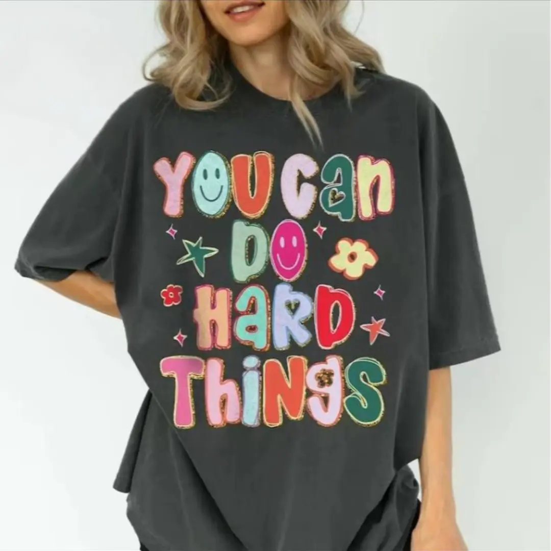 HappyShift - Comfort Colors You Can Do Hard Things Teacher Shirt, School Counselor T-Shirt, Special Education Teacher SPED Shirt, Motivational Teacher Gift