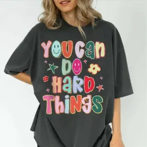 HappyShift - Comfort Colors You Can Do Hard Things Teacher Shirt, School Counselor T-Shirt, Special Education Teacher SPED Shirt, Motivational Teacher Gift