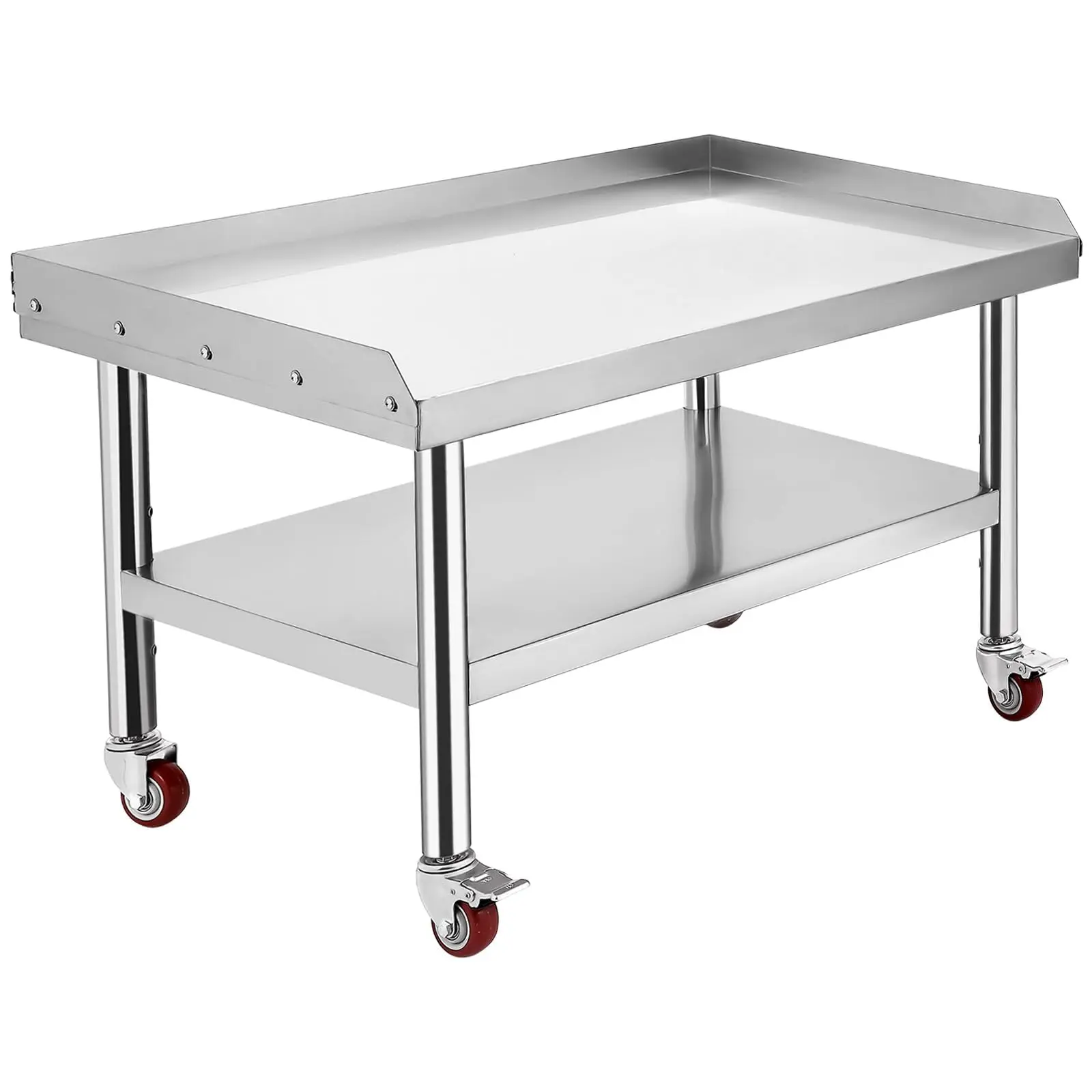 Gaomon Heavy-Duty Rust-Resistant Stainless Steel Outdoor Barbecue Grill Stand Table - 36x30x24in, 1000lbs Top Shelf, 220lbs Bottom Shelf, Adjustable Legs, 2in Edge Baffle, Easy Assembly, Hotel Commercial Food Prep Kitchenware Equipment