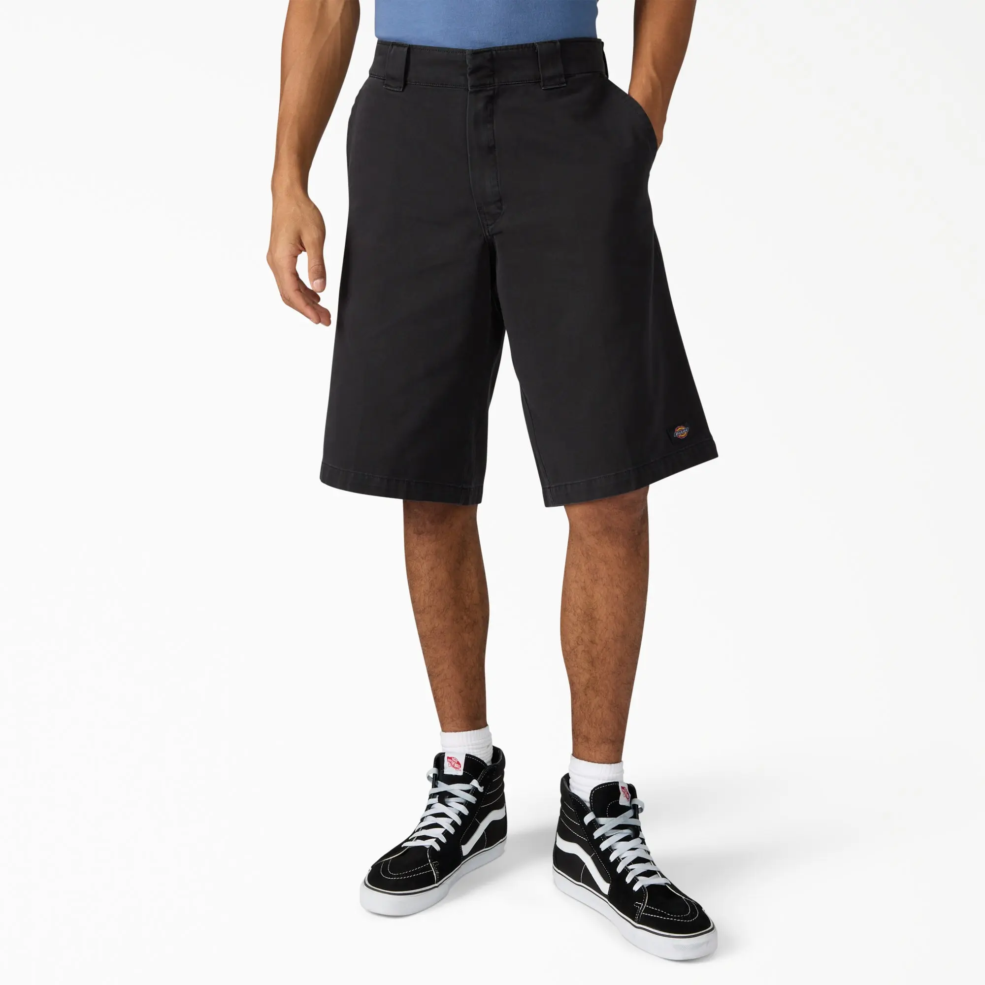 Dickies Worn In Loose Work Shorts, 13", 100% Cotton Loose Fit Full Zip, Workwear Style Casual Menswear