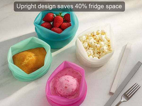 CuLiDing Reusable Premium Silicone Food Storage Bags 4 Pack with 2 Sandwich, 1 Lunch, and 1 Half-Gallon, Multi-Use & Sous Vide Stand-Up Pouches for Soup and Leftovers, Microwave, Dishwasher and Freezer Safe, BPA Free