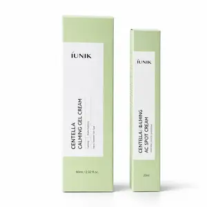 iUNIK Centella Calming Skincare Set Gel Cream 60ml & AC Spot Cream 20ml Korean Soothing Care for Redness Relief & Skin Barrier Repair