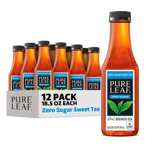 Pure Leaf Iced Tea, Zero Sugar Sweet Tea, 18.5 Fl Oz Bottles (Pack of 12) Beverage