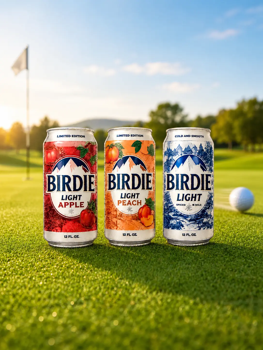 Birdie Light Bapple Golf Ball Marker 3-Pack + Magnetic Hat Clip