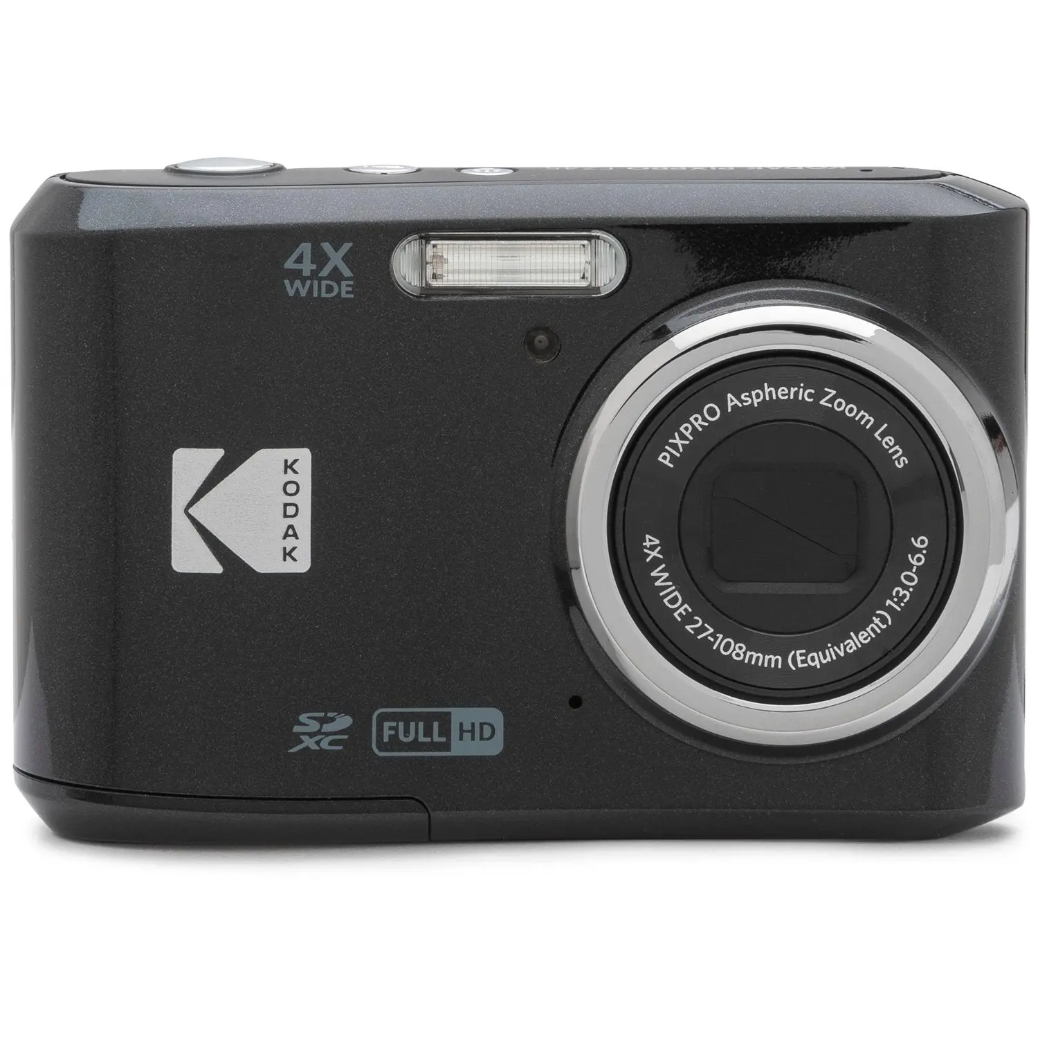Kodak PIXPRO FZ45 16MP Full HD 4x Digital Point & Shoot Pocket Camera - Content Creator Tool, Unboxing Ready, Automatic Photo & Video, Alkaline AA Batteries, USB Compatible, Wrist Strap (Black, for Family Photos)