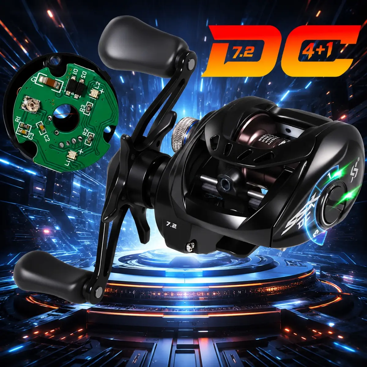 Baitcasting Fishing Reel Ultralight 4+1BB/6+1BB  7.2:1/7.1:1 Gear Ratio DC Baitcaster Reel Smooth and Sensitive, Fishing Reel for Freshwater Saltwater Fishing