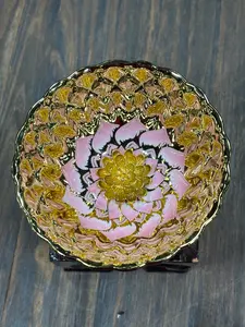 TikTok Viral Gold Gilded Lotus Bowl | Luxury Hand Painted Ceramic Centerpiece