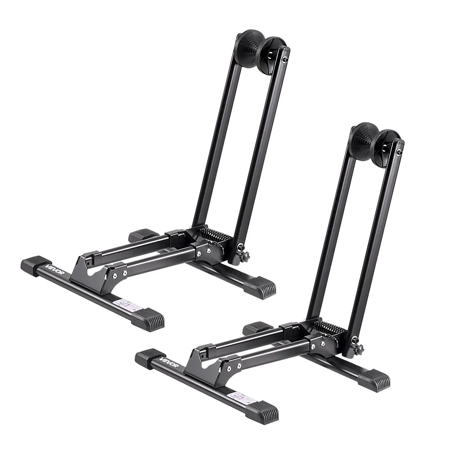 【summerfinds】VEVOR Bike Racks 2 Pack, Fits 20 to 29 Inch Mountain & Road Bikes, Alloy Steel Rust-Resistant Bike Floor Stand Rack, Foldable Bicycle Stand for Entryway, Garage, Home Bikes Parking & Storage, Black