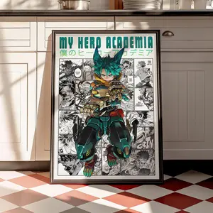 My Hero Academia Deku Poster, Izuku Midoriya Character Print, Manga Room Decor, Anime Wall Art( Unframed - Print Only )