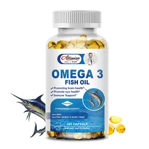 ALLIWISE Omega 3 Fish Oil Capsules 3x Strength 3600mg EPA & DHA, Highest Potency 120Pills
