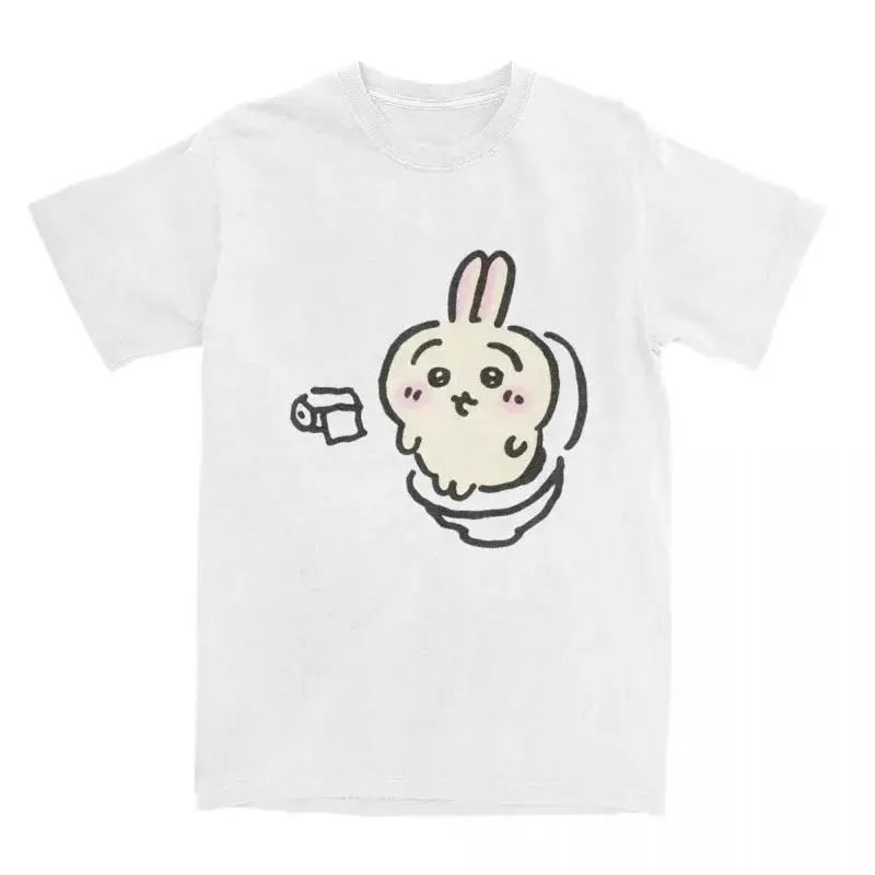 Fashion Chiikawa Toilet Time T Shirt for Men Short Sleeve T-Shirts Summer Comfortable Popular Tee Shirt Women Oversized Tops.