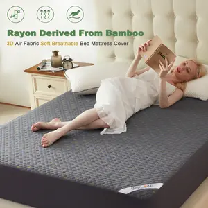 【Memorial Day】BEDLORE Honeycomb Breathable Design Waterproof Mattress Protector: Ultra-Soft Non-Slip Fitted Sheet With Deep Pockets, Noiseless Bed Cover & Bedding Set, Machine Washable & Easy Care For Better Sleep At Home, Hotel, Or School.