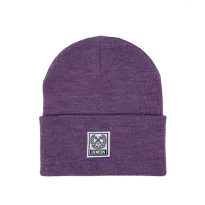 Ribbed Beanie - Purple