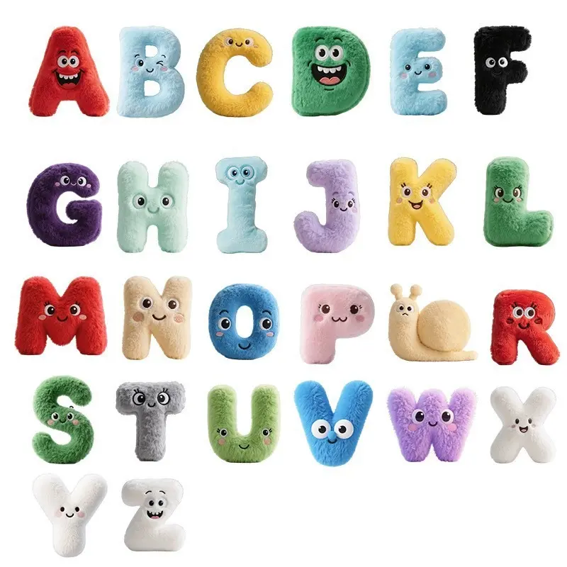 Alphabet Lore A-Z Letter Dolls - Soft Huggable Tactile Stuffed Toys, Educational Plush Pillows, Cuddly Doll Gift for Kids' Learning