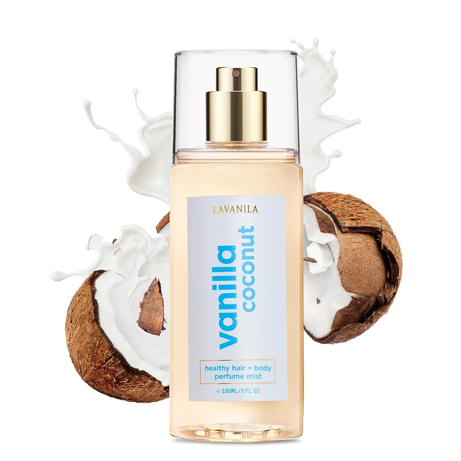 Lavanila Vanilla Coconut Hair & Body Mist for Women, Clean Vegan Tropical Fragrance Spray, Lightweight Perfume Mist with Madagascar Vanilla & Sun-Kissed Coconut, Long-Lasting Summer Scent for Hair, Body & On the Go, 5 fl oz