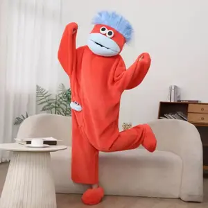 Cartoon Big Mouth Monster One-Piece Coral Fleece Pajamas For Women New Thickened And Warm Homewear Nightgown