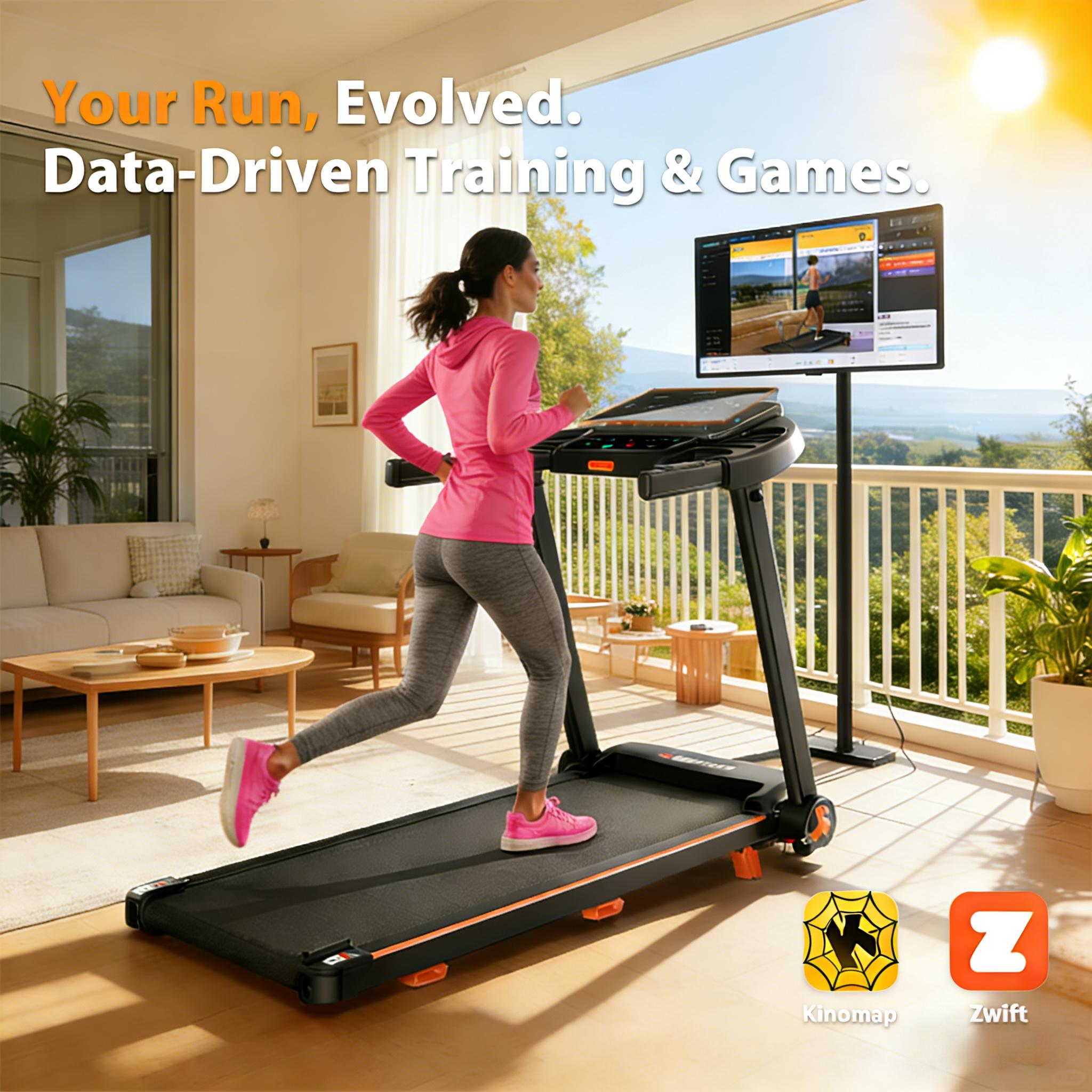 Unisex Modern Adjustable Foldable Running Treadmill for Home Gym, 3HP Motor, 8.5MPH Speed, Dual LED Screen, Bluetooth Speaker, 280LBS Capacity for Home Office, Compact