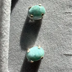 Larimar Earrings – Sky Veil Mini(6×4mm, 925 Silver) LAR-E-B02