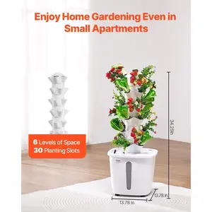 【Summervibes】VEVOR Hydroponic Growing System 30 Pods Indoor Smart Hydroponic Tower Garden with Pump