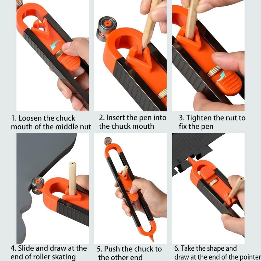 Precise Contour Scribe Tool Woodworking - With Lock For Pencil,Upgrade Measuring Tools, Ultimate Scribing Tool Suitable For Woodworking Finish Carpenter Professional Joiner