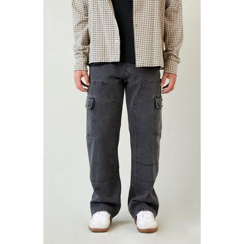 Pacsun Men's Dylan Baggy Jeans Cargo Carpenter Faded Black